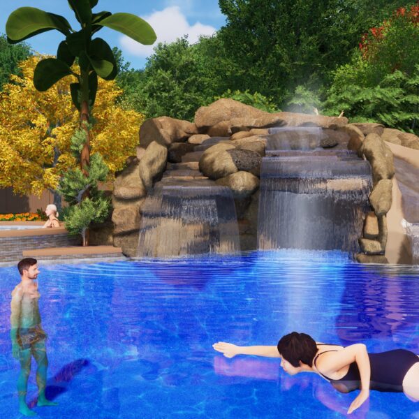 Water Feature and Rocks